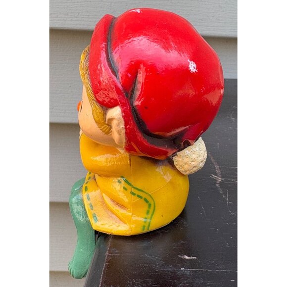 Vintage 1984 Hallmark Cards Elf Stocking Holder Shelf Sitter Figurine Candy Cane - Picture 4 of 5